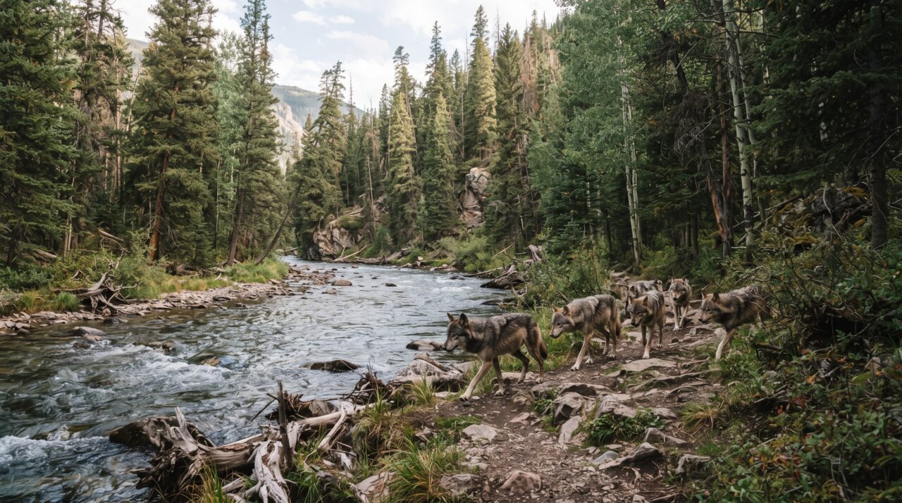Os impactos ambientais positivos da reintrodução de lobos no Parque Nacional de Yellowstone.