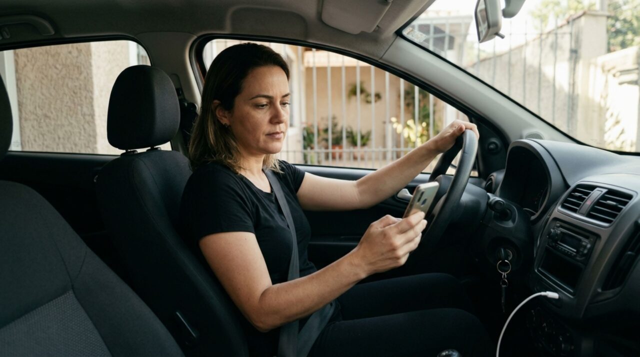 Condutora compra um carro poucos dias antes de viajar e percebe no aplicativo que o novo veículo ainda não aparece entre seus documentos digitais