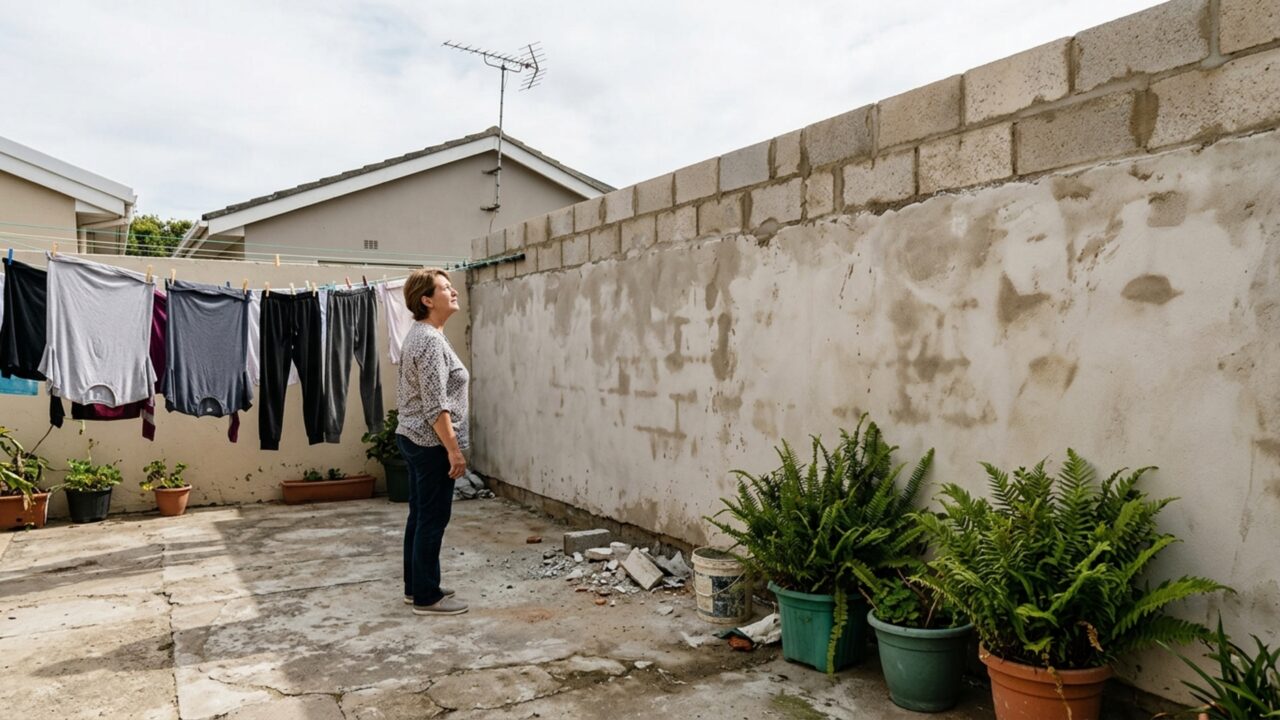 Depois que a casa ao lado ganha um segundo andar, moradora percebe que sua antena ficou completamente escondida atrás da nova parede