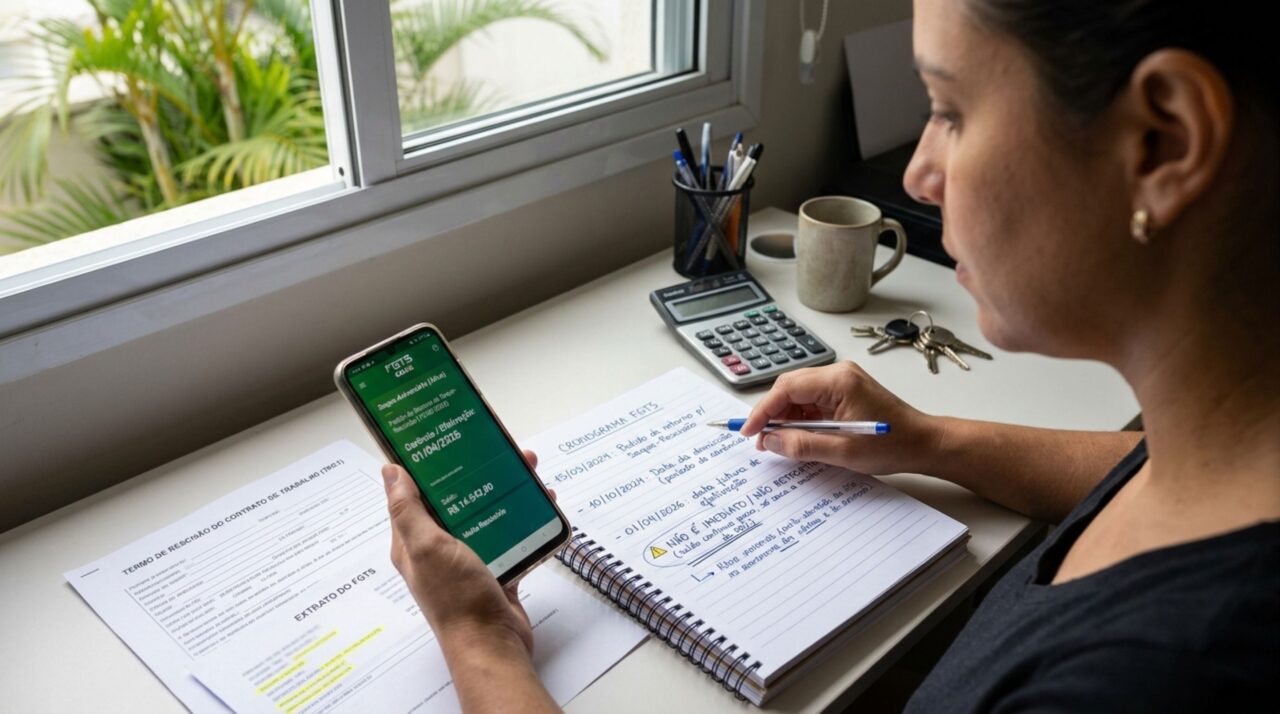Trabalhadora solicita a volta ao saque-rescisão, é dispensada antes de a mudança entrar em vigor e descobre que o pedido feito no aplicativo não altera a modalidade imediatamente