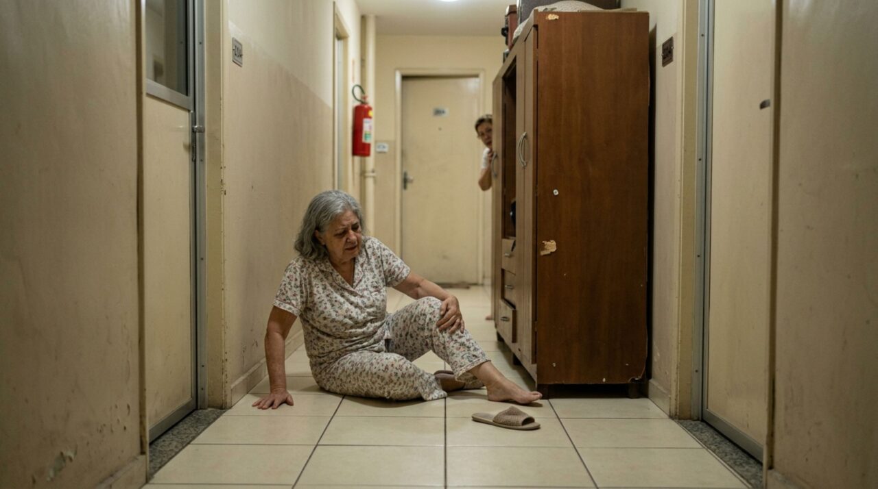 Morador coloca um armário antigo no corredor do prédio para liberar espaço em casa, idosa tropeça durante a madrugada e família questiona por que o condomínio permitiu o móvel na passagem