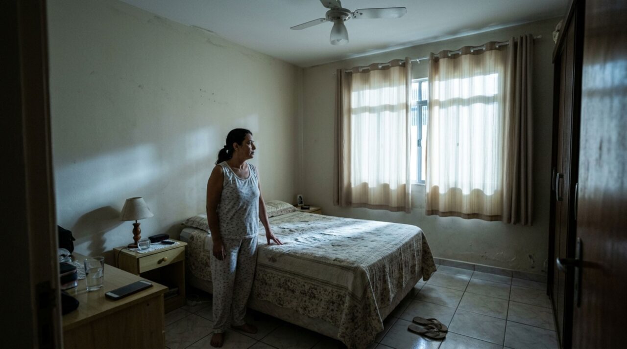 Vizinho instala refletores potentes para iluminar a entrada da garagem e família percebe que a claridade atravessa as cortinas dos quartos durante toda a noite