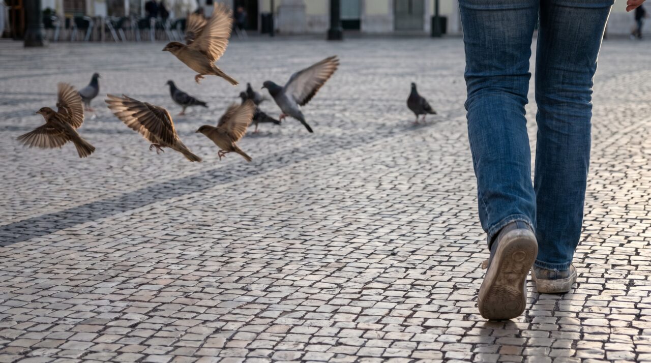 Aves urbanas fugiram mais cedo quando se aproximavam mulheres do que quando os mesmos testes foram repetidos por homens