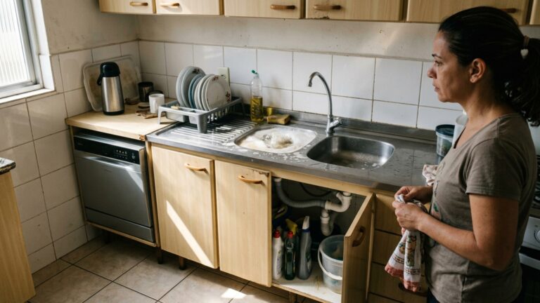 Casal troca a pia da cozinha e tudo funciona normalmente até a máquina de lavar louça ser ligada pela primeira vez e o ralo começar a borbulhar