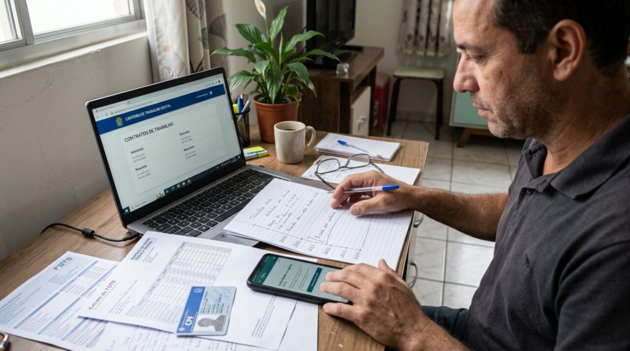 Homem deixa o emprego e passa três anos trabalhando por conta própria, lembra do FGTS antigo e descobre que precisa verificar o período fora do regime e o momento permitido para sacar