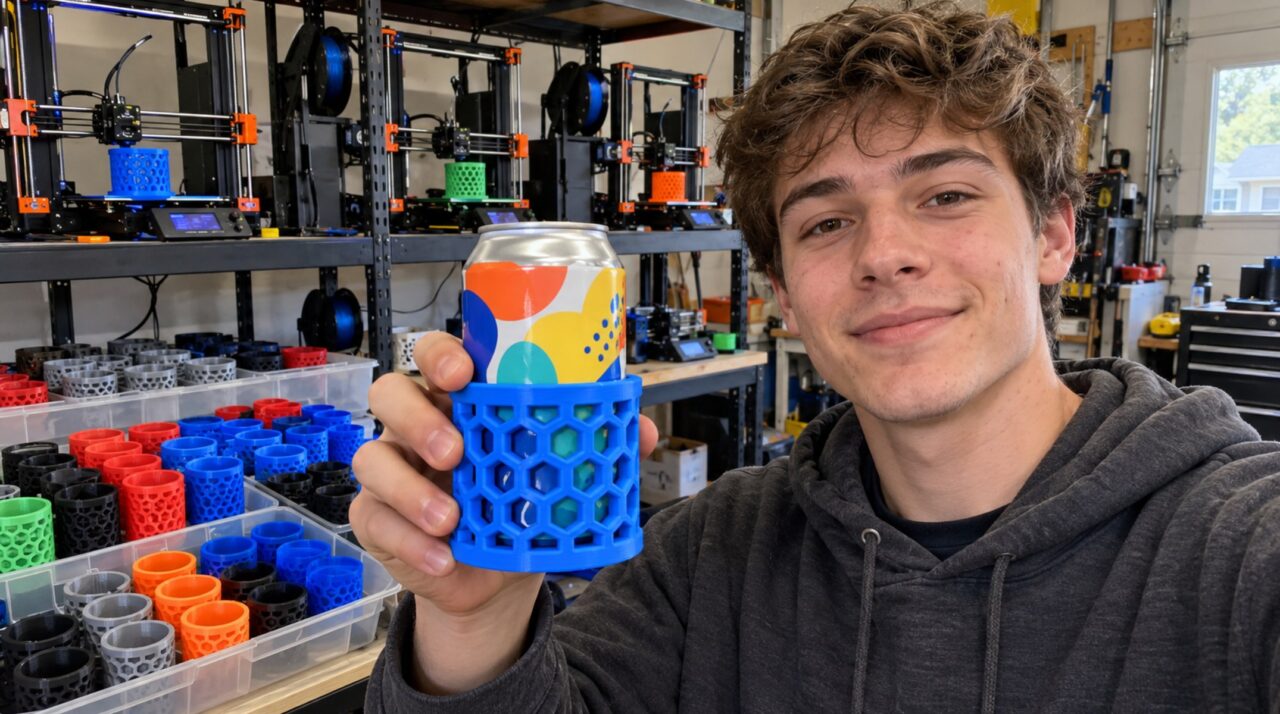 Jovem de 19 anos fatura mais de R$ 4 milhões por ano vendendo suporte de latinha feito em impressora 3D