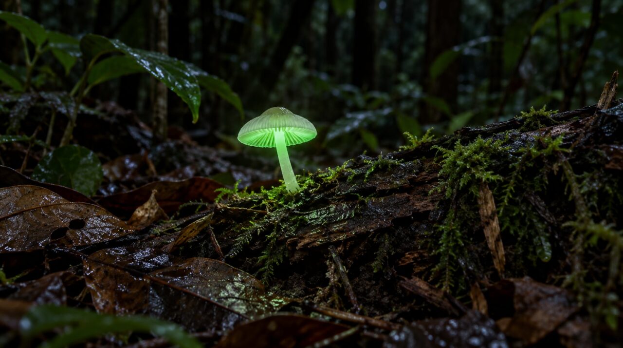 As lanternas da floresta: os cogumelos que brilham no escuro com luz verde