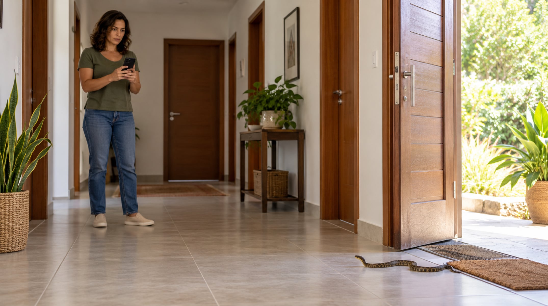 Se houver uma cobra dentro de casa, afaste pessoas e animais e acione o serviço público responsável