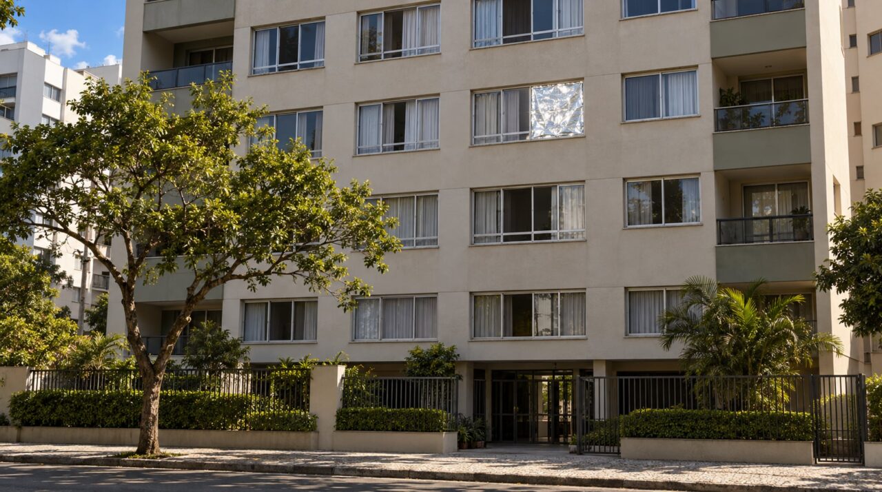 Família cobre as janelas com papel alumínio para enfrentar o calor e recebe notificação do condomínio por alterar a fachada