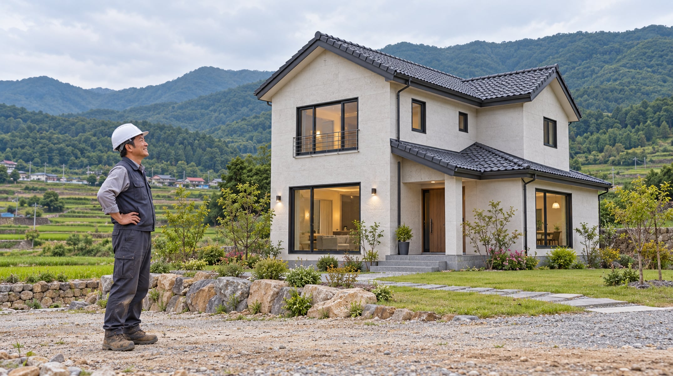 Homem transforma terreno vazio no interior da Coreia do Sul na casa dos sonhos, da fundação ao fim