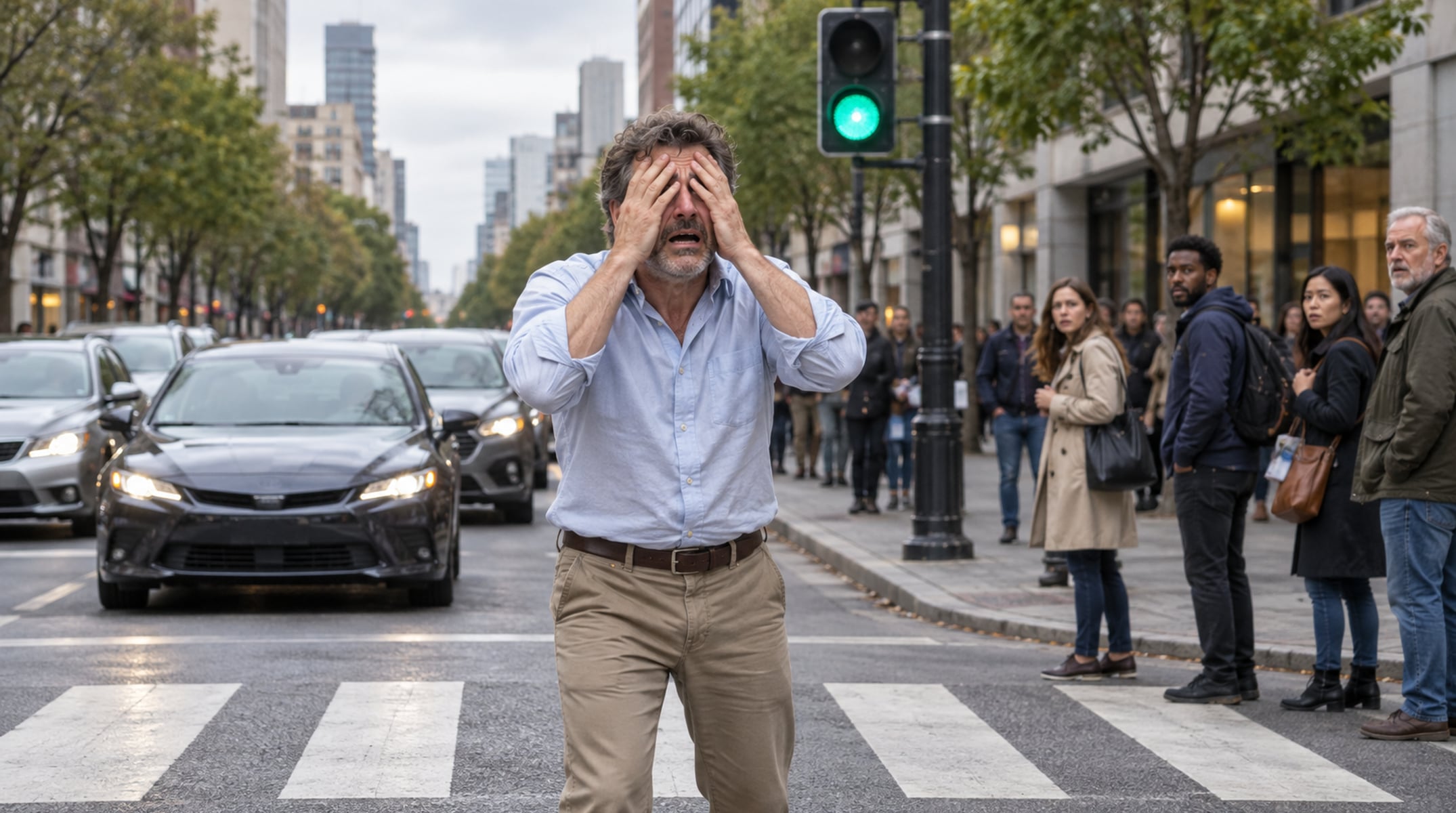 O romance começa num semáforo, quando um homem fica cego de repente e uma cegueira branca se espalha pela cidade