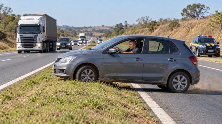 Cruzar o canteiro central para evitar 8 km até o retorno é infração gravíssima com multa de R$ 293,47 e sete pontos na CNH