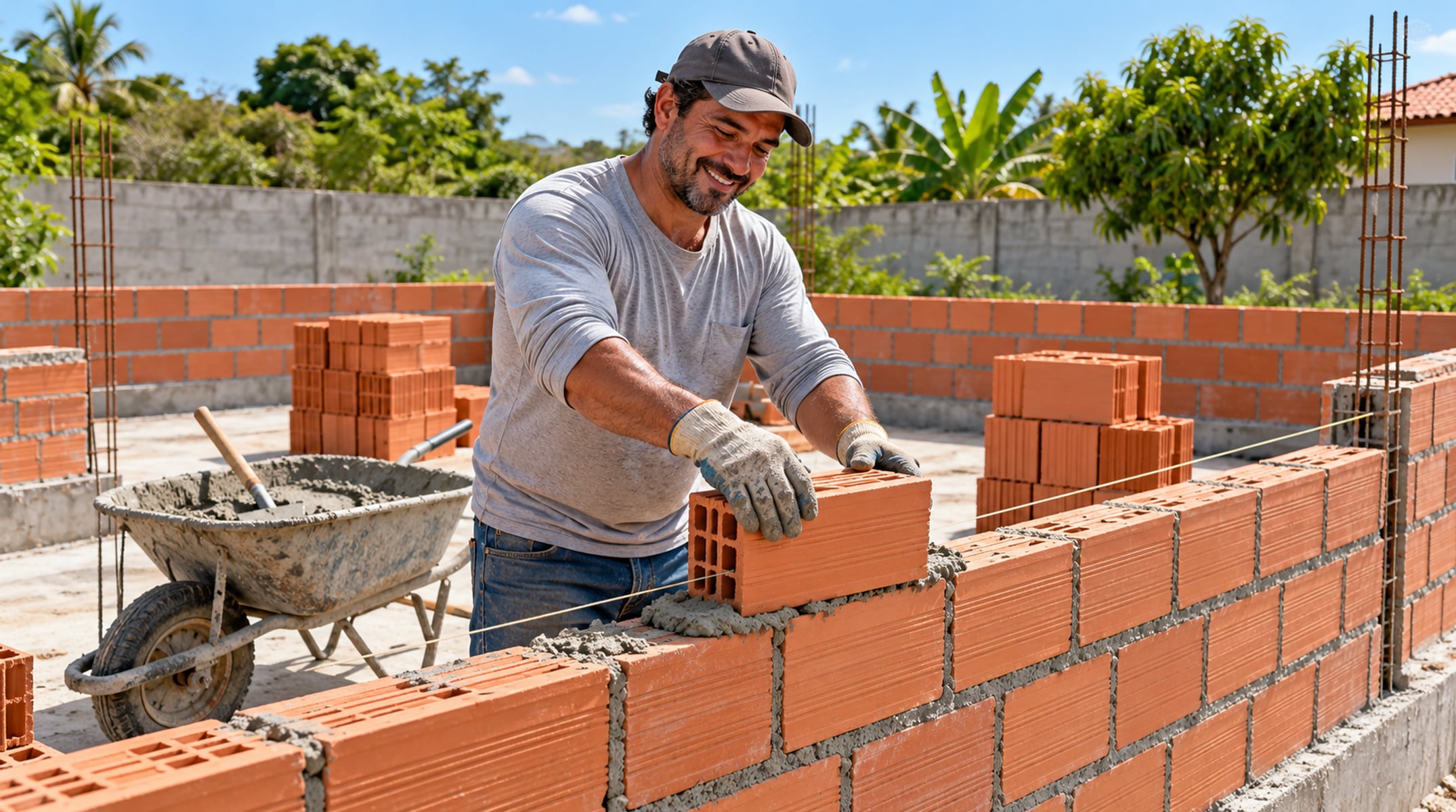 Pai decide construir uma casa econômica em apenas 7 dias e mostra cada etapa da obra