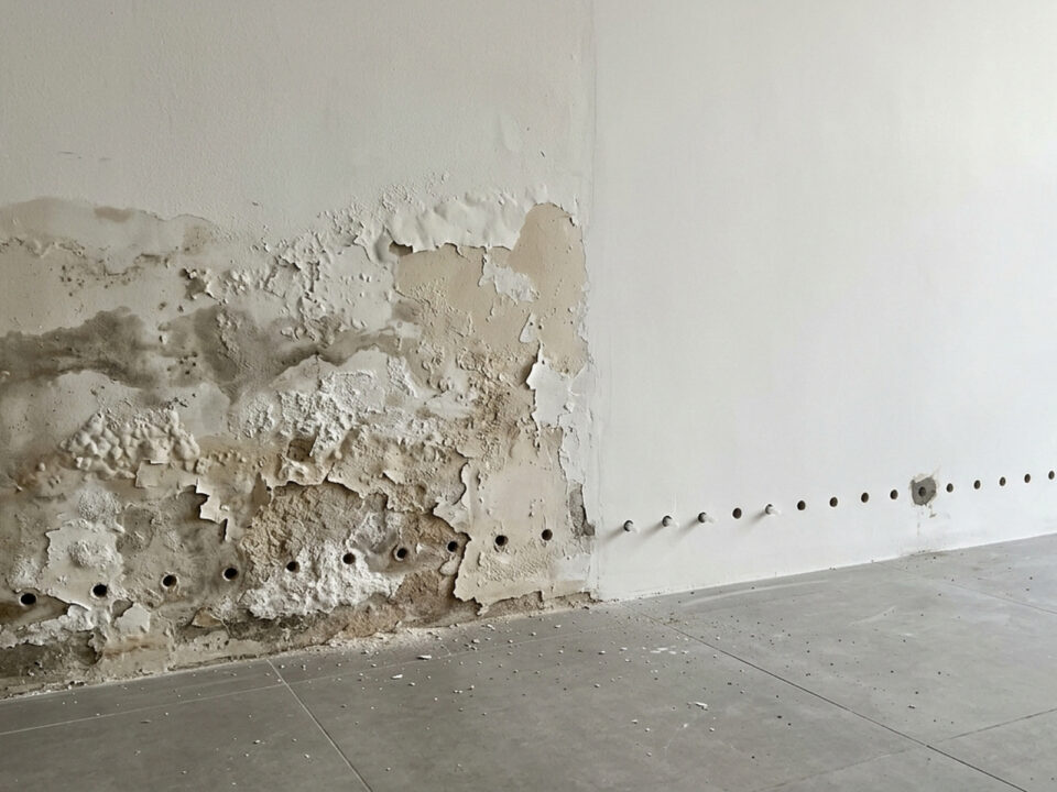 Pedreiro mostra como recuperar paredes danificadas pela umidade usando um método que evita quebrar partes desnecessárias da alvenaria