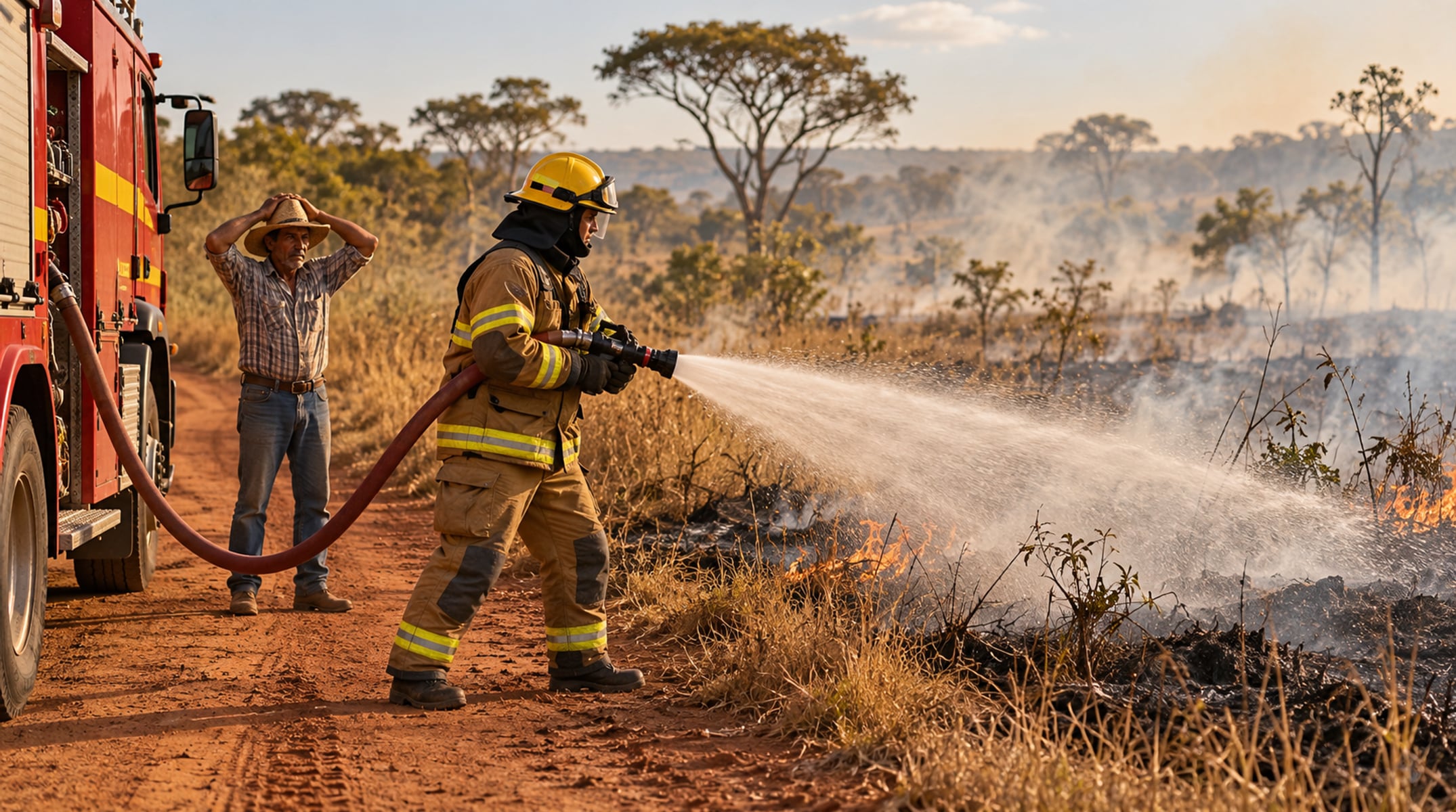 Se o fogo sair do controle, ligue para os Bombeiros no 193 e avise os vizinhos sem enfrentar as chamas sem equipamento