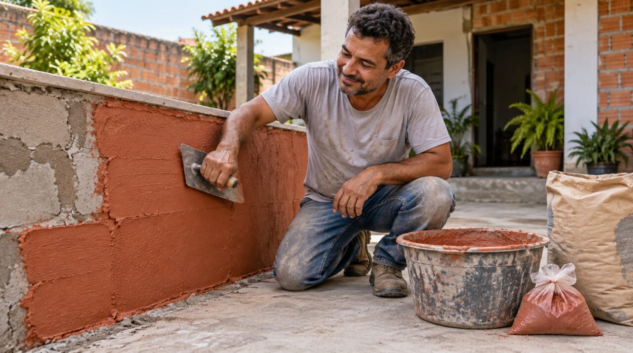 Só misture argamassa e pigmento, isso vai mudar completamente sua construção