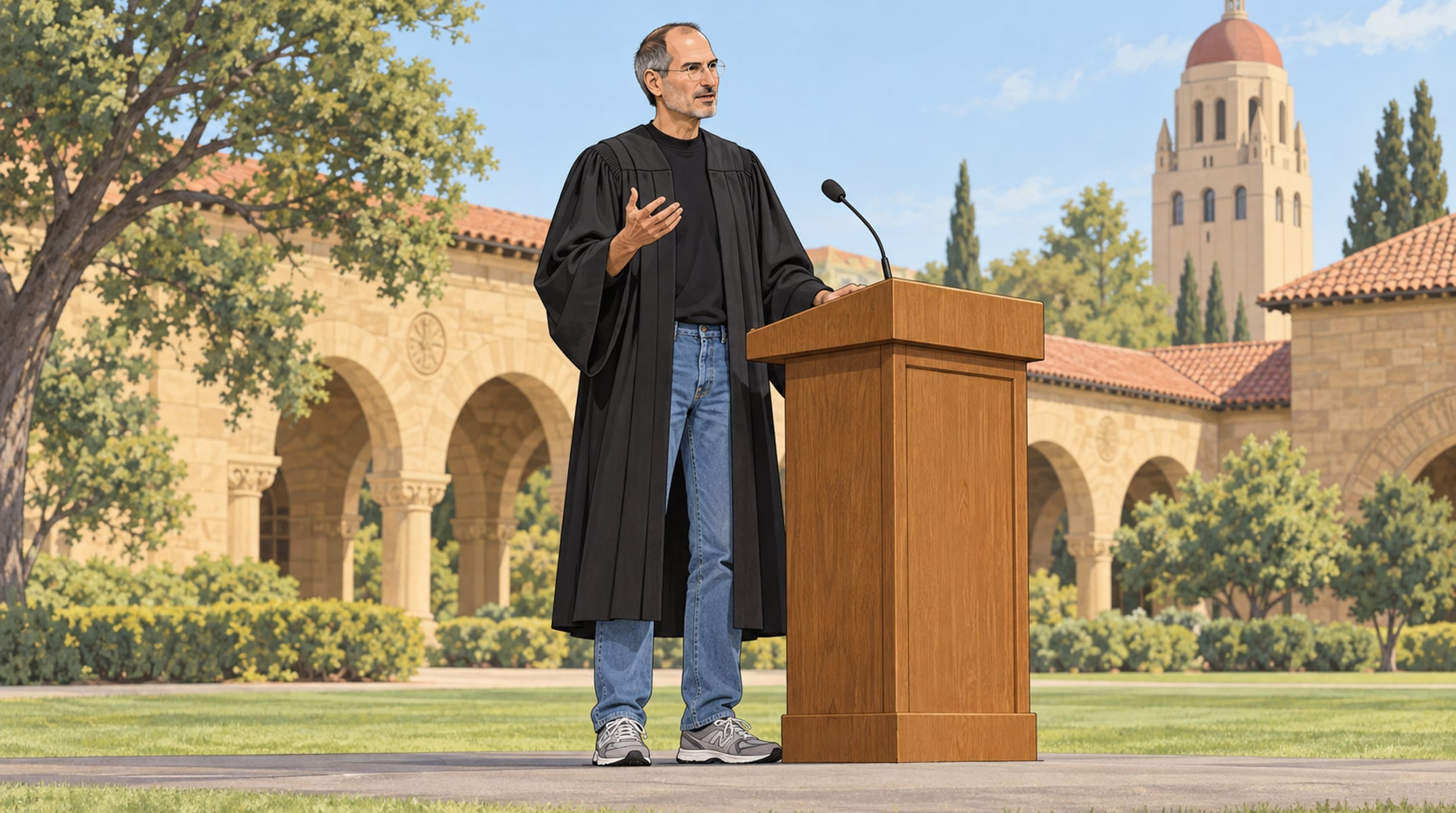 Steve Jobs, fundador da Apple, a formandos de Stanford: “Continuem famintos, continuem tolos.” O conselho que inspira gerações