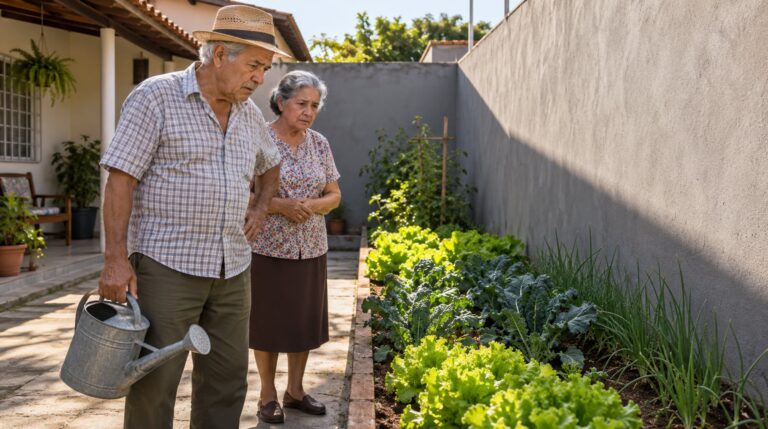 Muro mais alto pode tirar o sol da manhã da horta, mas a obra não é irregular só por causa da sombra